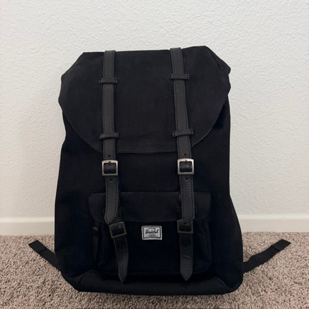 Herschel Supply Co Brand Black Backpack Classic Heavyweight Custom Cotton Canvas